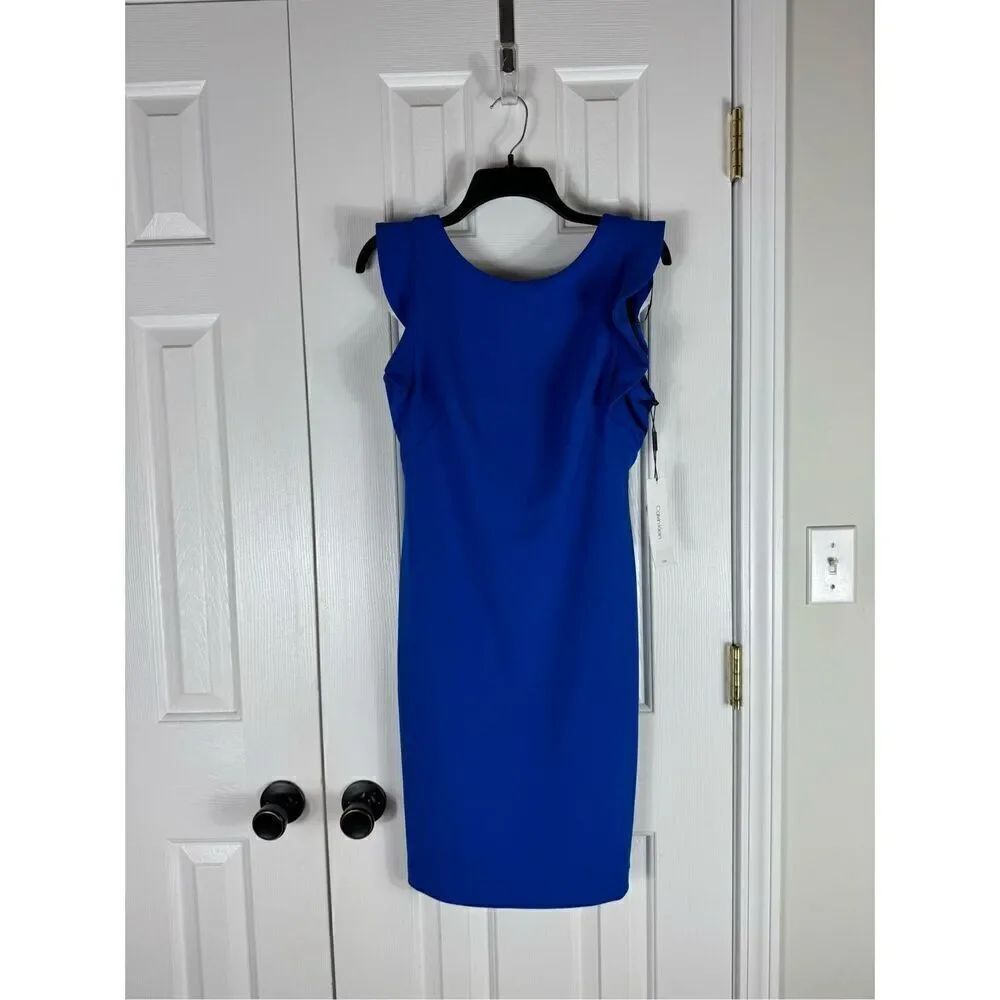 NWT Calvin Klein Womens Blue Dress Size 6